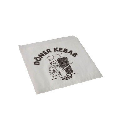 Döner-Kebab-Tüten, Pergament-Ersatz 16 cm x 16 cm weiß fettdicht 86170