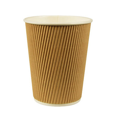 25 Trinkbecher, Pappe "pure" 0,2 l Ø 8 cm · 9 cm Ripple Wall 86270