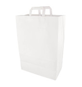 Tragetaschen, Papier 44 cm x 32 cm x 17 cm weiß mit Tragegriff 86452