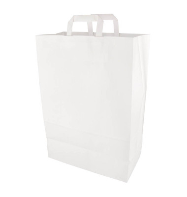Tragetaschen, Papier 44 cm x 32 cm x 17 cm weiß mit Tragegriff 86452 Tragetaschen, Papier 44 cm x 32 cm x 17 cm weiß mit Tragegriff 86452