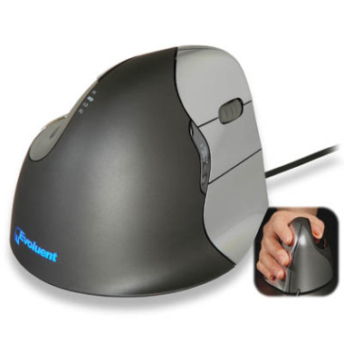 Vertikalmaus Vertical Maus 4 rechts VM4R0852153014119, 7 Tasten, mit Kabel, USB-Kabel, Rechtsh., ergonomisch, optisch, anthrazit