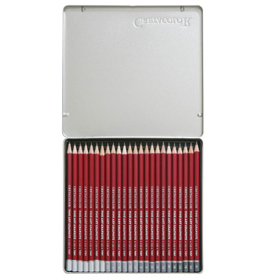 Bleistift-Set CLEOS-Fine Art Graphit, 160 24, H&auml;rte 24-teilig sortiert, rot