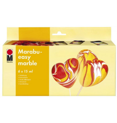 Marmorierfarbe 13050 000 00087, Starterset 6x15ml, Anleitung