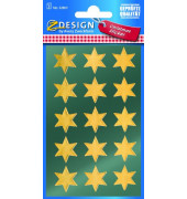 52801  gold Weihn.Schmucketikett Stern20mm