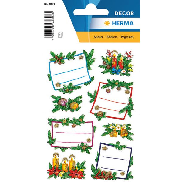 10 Stück Herma 3893 Weihnachten Geschenkaufkleber Weih.Gesteck 4008705038935 Herma 8 Stück
