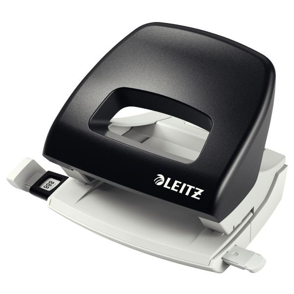 4002432330331 - Locher NeXXt 5038-60-95 schwarz bis 16mm 16 Blatt mit Anschlagschiene in Blisterverpackung 4002432330331 Leitz