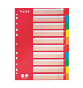 Kartonregister 4387-60-00, 10-teilig blanko, A4, 160 g/m², farbige Taben, 10-teilig