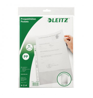 Prospekth&uuml;llen 4796-60-03 Standard, A4 transluzent genarbt, oben offen, 0,065mm