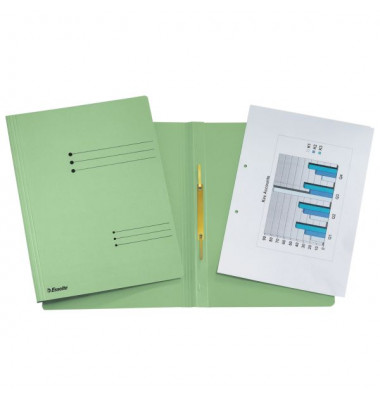 Schnellhefter 621058, A4, grün, Karton, 250g, Vorderdeckel opak