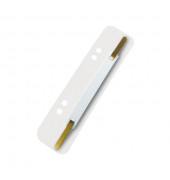 Heftstreifen kurz 1430618, 3,5x15cm (BxL), Kunststoff mit Kunststoffdeckleiste, wei&szlig;