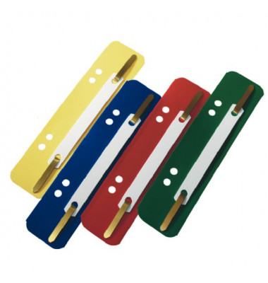 Heftstreifen kurz 1430625, 3,5x15cm (BxL), Kunststoff mit Kunststoffdeckleiste, farbig sortiert