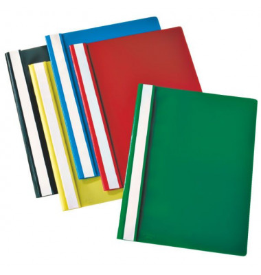 Schnellhefter 5629010, A4, farbig sortiert, Kunststoff, Vorderdeckel transparent