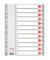 Kunststoffregister 100106 1-12 A4 0,12mm graue Taben 10-teilig