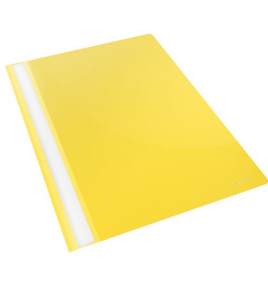 Schnellhefter VIVIDA 28318, A4, gelb, Kunststoff, 80g, Vorderdeckel transparent