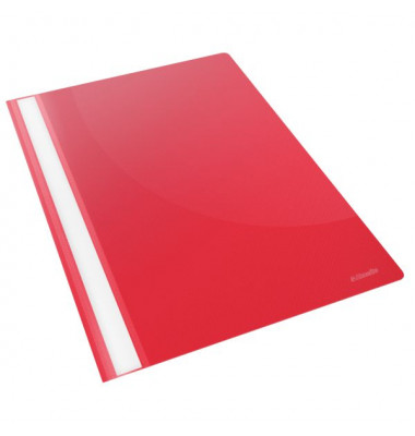 Schnellhefter 28316, A4, rot, Kunststoff, Vorderdeckel transparent