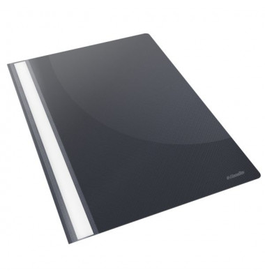 Schnellhefter VIVIDA 28320, A4, schwarz, Kunststoff, 80g, Vorderdeckel transparent