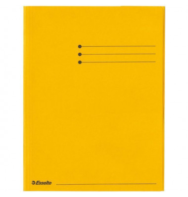 Jurismappe Esselte Rainbow - Serie 44227, A4 gelb Karton 224g, mit 3 Einschlagklappen