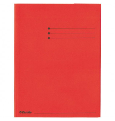 Jurismappe Esselte Rainbow - Serie 44228, A4 rot Karton 224g, mit 3 Einschlagklappen
