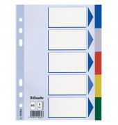 Kunststoffregister 15264 blanko A5 0,12mm farbige Taben 5-teilig