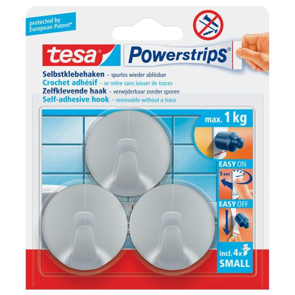 6 Stück Tesa 57578-00000-00 Power Haken si/grau 4042448136121 Tesa 3 Stück