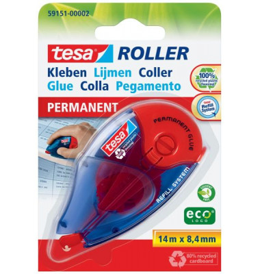 Kleberoller 59151-00002-06 Nachf&uuml;llroller, 8,4mm x 14m, transparent/blau