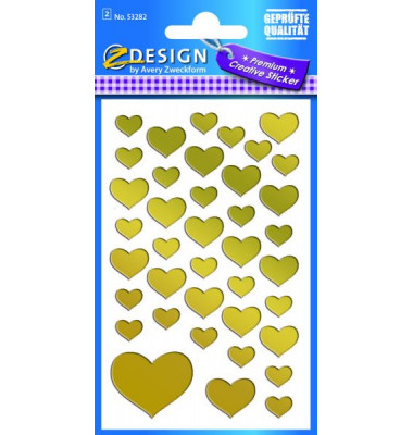 53282 Schmucketikett Herzen gold 53282 Schmucketikett Herzen gold
