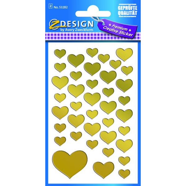 4004182532829 - 53282 Schmucketikett Herzen gold 4004182532829 AVERY Zweckform