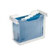 H&auml;ngemappenbox Mini-Aktei Plus 1993 frost bis 20 Mappen bef&uuml;llt mit 5 Mappen stapelbar