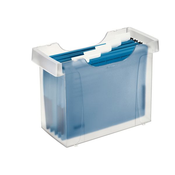 4002432374915 - Hängemappenbox Mini-Aktei Plus 1993 frost bis 20 Mappen befüllt mit 5 Mappen stapelbar 4002432374915 Leitz