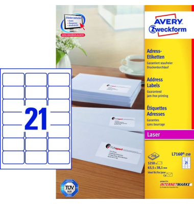 Adressetiketten Adressetiketten, 38,1mm (H)