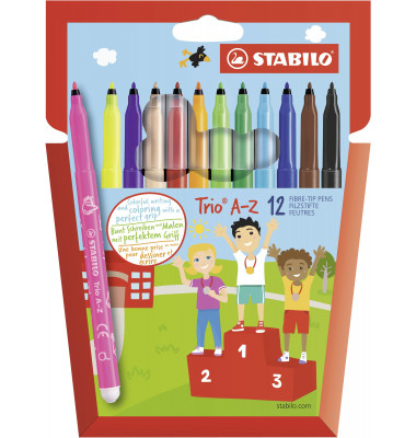 STABILO TRIO 378/1-12-01 A-Z Faserschreiber 12er Etui sort.