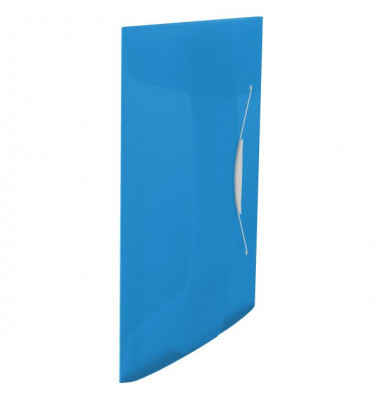 Eckspannmappe 624040, A4 blau Polypropylen, mit 3 Einschlagklappen