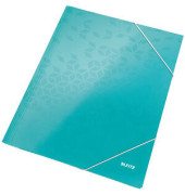 Eckspannmappe WOW 3982-00-51, A4 eisblau Karton / PP Folie 300g, f&uuml;r ca. 250 Blatt  (80 g/m&sup2;), mit 3 Einschlagklappen
