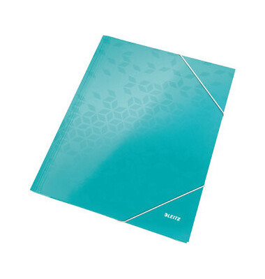 Eckspannmappe WOW 3982-00-51, A4 eisblau Karton / PP Folie 300g, f&uuml;r ca. 250 Blatt  (80 g/m&sup2;), mit 3 Einschlagklappen
