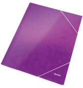 Eckspannmappe WOW 3982-00-62, A4 violett PP-laminierter Karton 300g, f&uuml;r ca. 250 Blatt, mit 3 Einschlagklappen