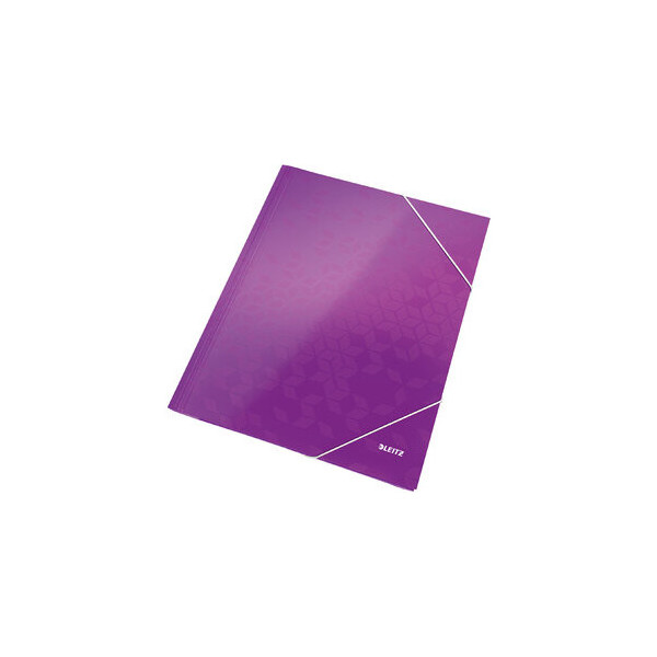 10 Stück Leitz Eckspannmappe WOW 3982-00-62, A4 violett PP-laminierter Karton 300g, für ca. 250 Blatt, mit 3 Einschlagklappen 4002432104239 Lei