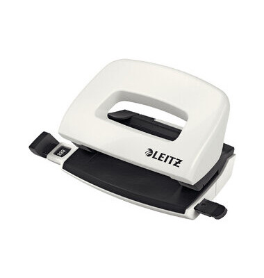 B&uuml;rolocher NeXXt WOW Mini 5060-10-01, perlwei&szlig;, bis 1mm 10 Blatt, mit Anschlagschiene