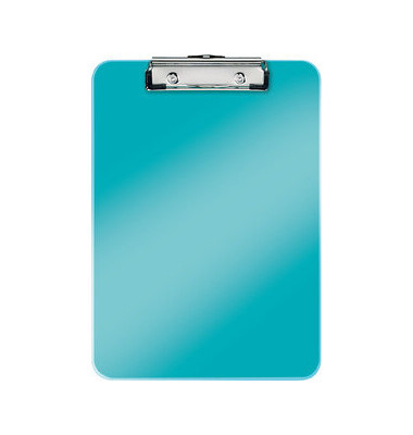 Klemmbrett WOW 3971-00-51, A4, eisblau metallic, Polystyrol, inkl Aufhängeöse