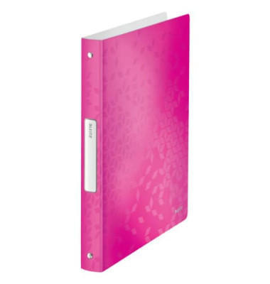 Ringbuch WOW 4258-00-23, A4 4 Ringe 25mm Ring-Ø Kunststoff pink metallic