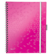 Collegeblock 4644-00-23 WOW, Muster, liniert / liniert Rand beidseitig , A4, 80g, rosa, 80 Blatt
