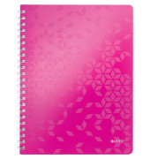 Collegeblock 4637-00-23 WOW, Muster, liniert / liniert Rand beidseitig , A4, 80g, rosa, 80 Blatt