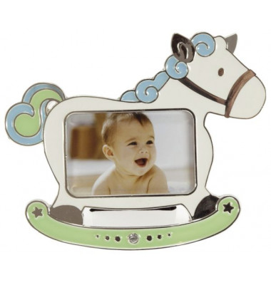 HORSE 960190  f.7x4.5cm Fotorahmen Baby Pferd blau