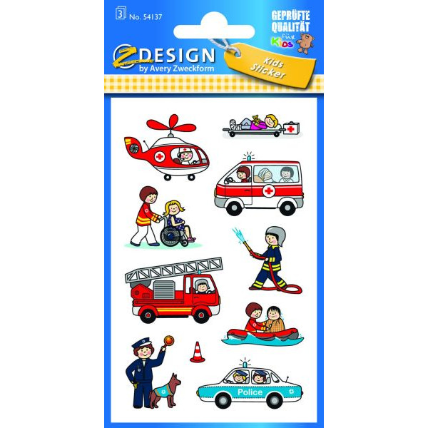 4004182541371 - 54137 Papiersticker Schmucketikett Feuerw  Polizei 4004182541371 AVERY Zweckform