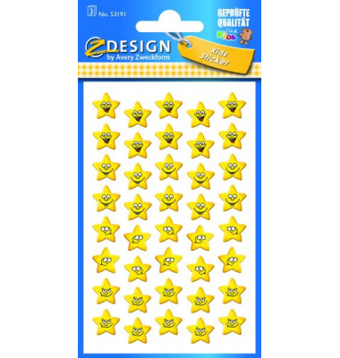 53191 Kidssticker Schmucketikett Sterne m.Smiley