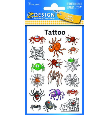 56693 Tattoo Spinnen schw./fbg.