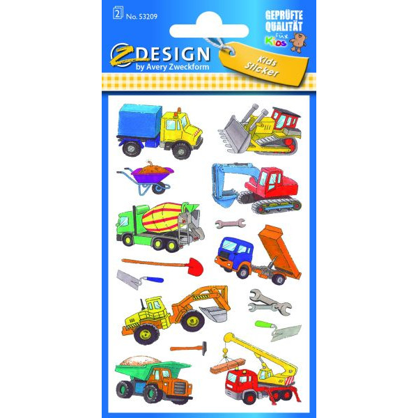 10 Stück AVERY Zweckform 53209  Sticker Schmucketikett Kid Baustelle 4004182532096 AVERY Zweckform 28 Stück