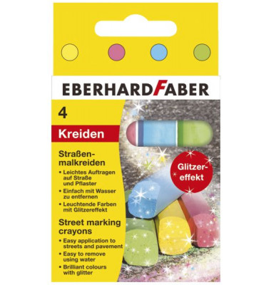 526504 Straßenmalkreide Glitzer 6ST sort