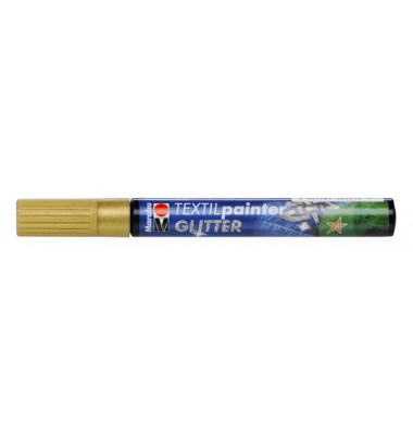 Stoffmalstift Glitter 01190 003 584, gold, 3 mm