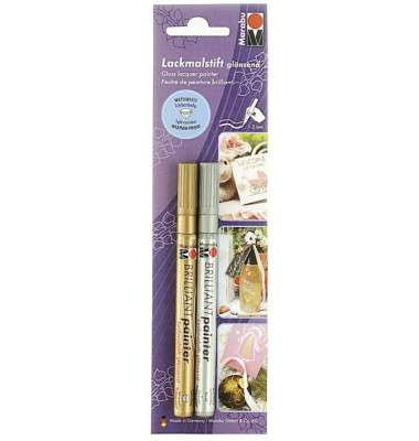 Lackmalstift 01210 000 00080, gold, silber  , 1-2mm, 2er-Set