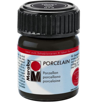 Porzellanmalfarbe Porcelain 11050 039 073, schwarz, 15ml Porzellanmalfarbe Porcelain 11050 039 073, schwarz, 15ml